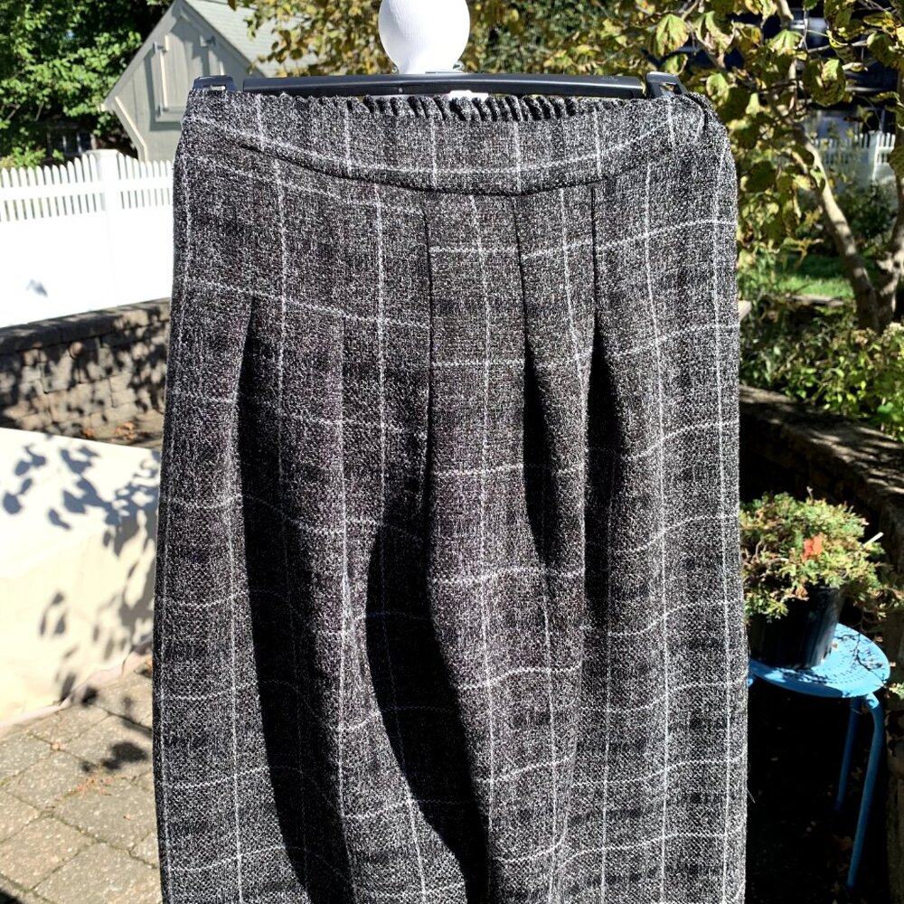 Plaid Wide Leg Cropped High Waist Pants